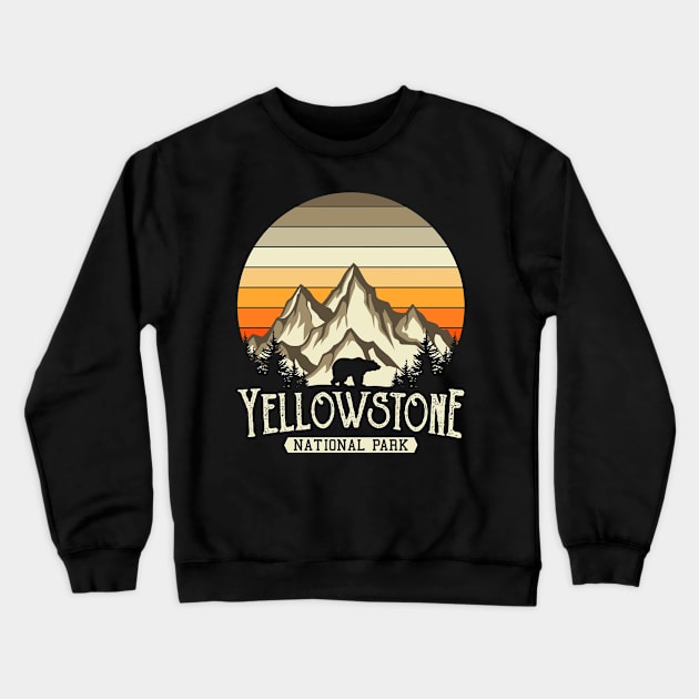 Yellowstone National Park Hiking Gift Crewneck Sweatshirt by Delightful Designs